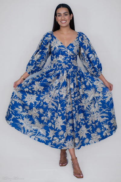 Eliza Reversible Midi Dress | Blue Fusion Creations